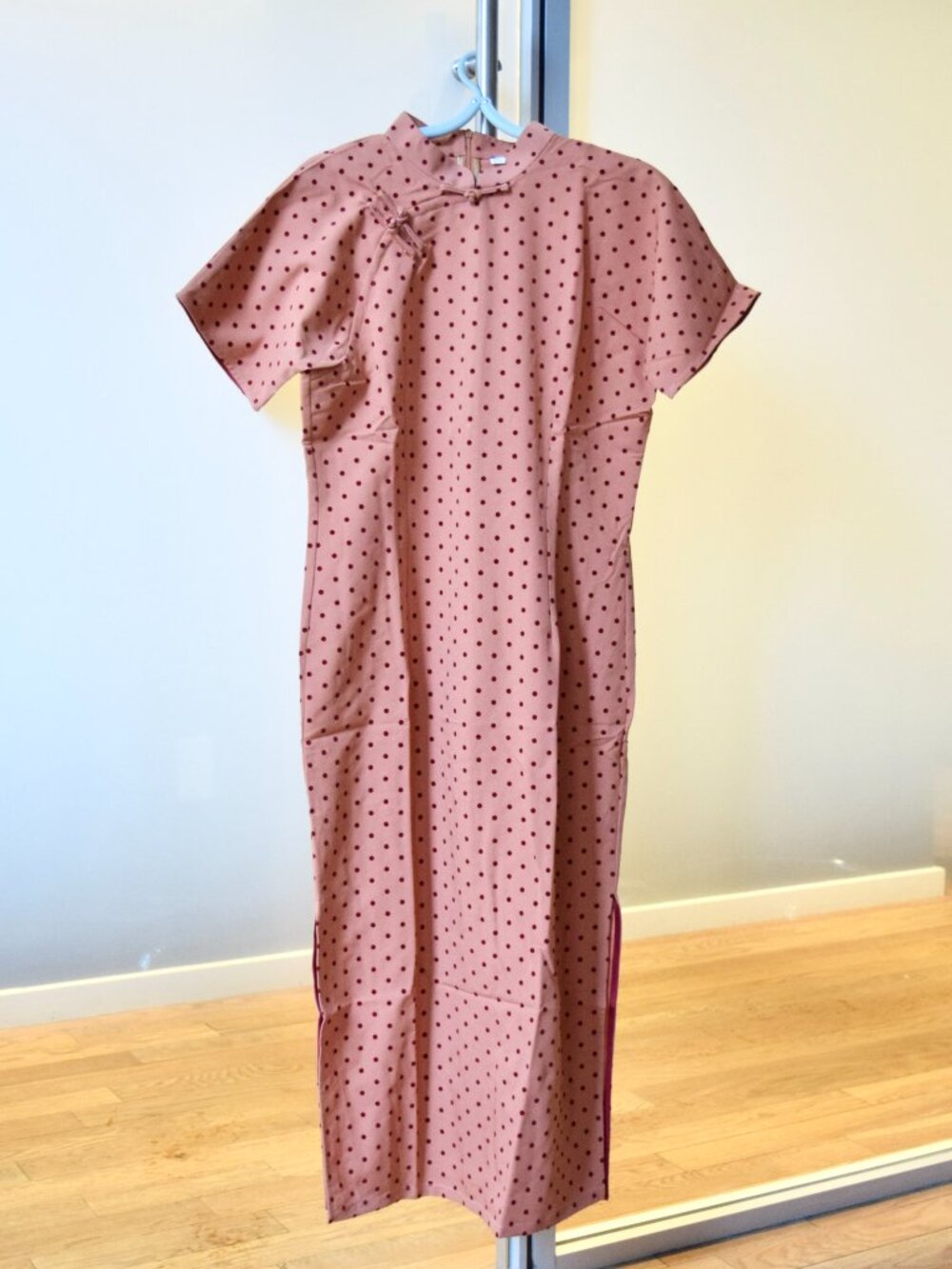 Orange Dotted Qipao Long Dress - Chinese Traditional Cheongsam
